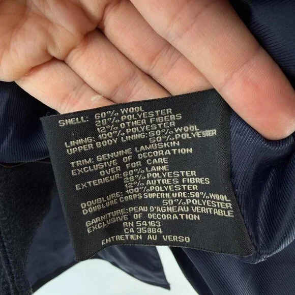 Cole Haan Men's Size XXL Classic Collared Wool-Blend Car Coat Navy - Picture 5 of 8